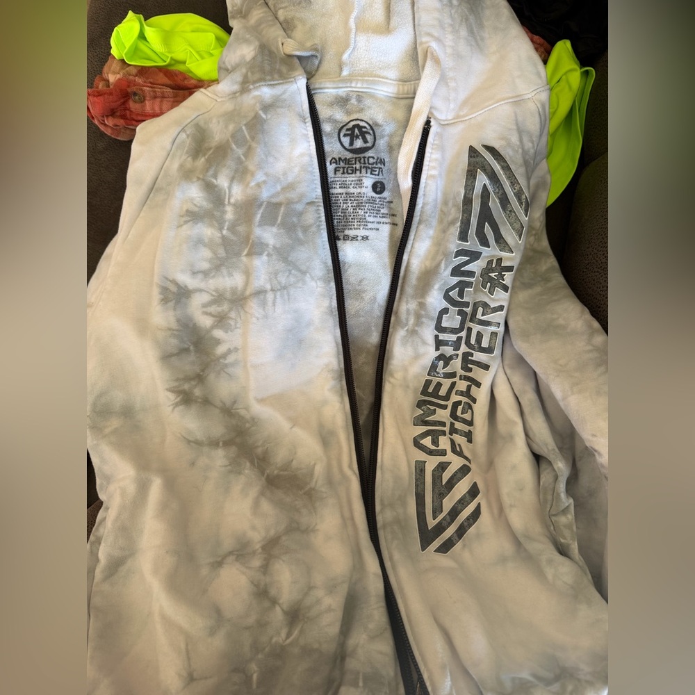 American Fighter Cream Zip-Up Jacket